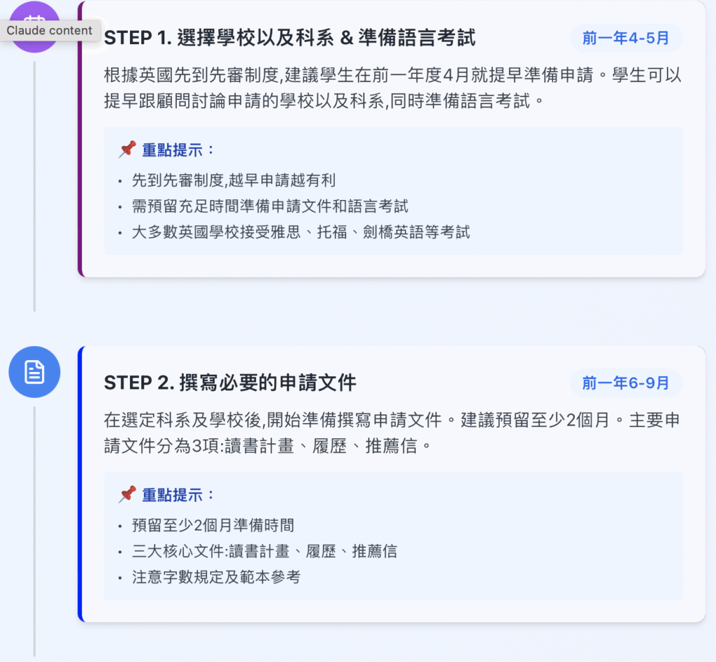 英國碩士申請流程圖