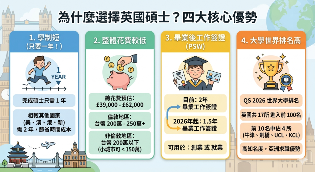 英國碩士優勢比較圖